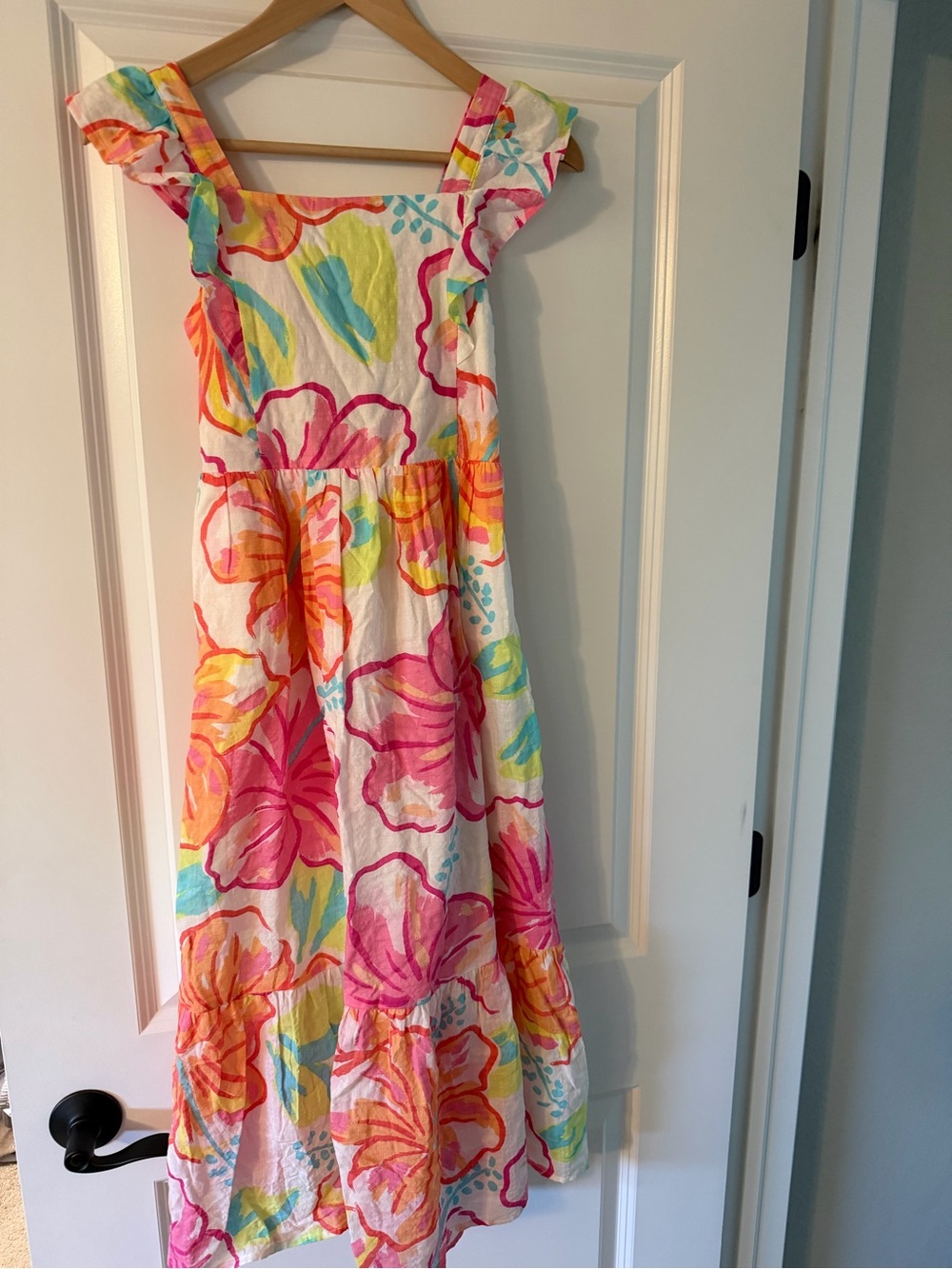 Cat & Jack Girls' Floral Tiered Sundress - Pink, Yellow & Aqua